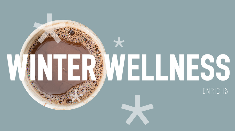 A warming cup of mushroom tea made with ENRICHD extracts, perfect for winter wellness
