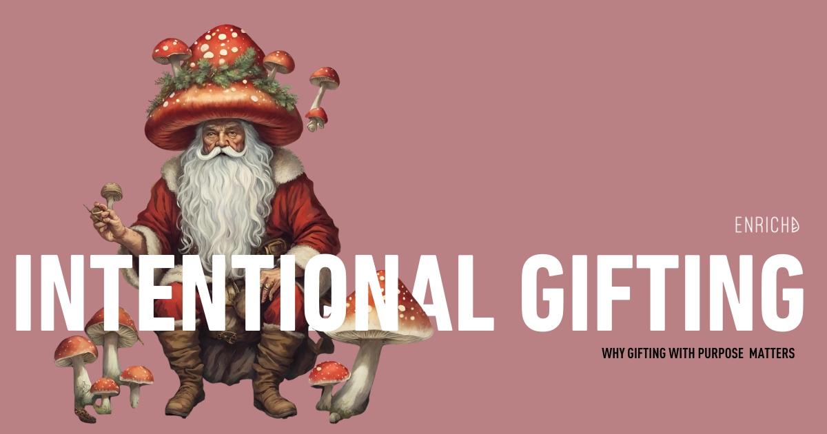 Festive organic gifts featuring functional mushrooms for mindful and health-conscious holiday celebrations