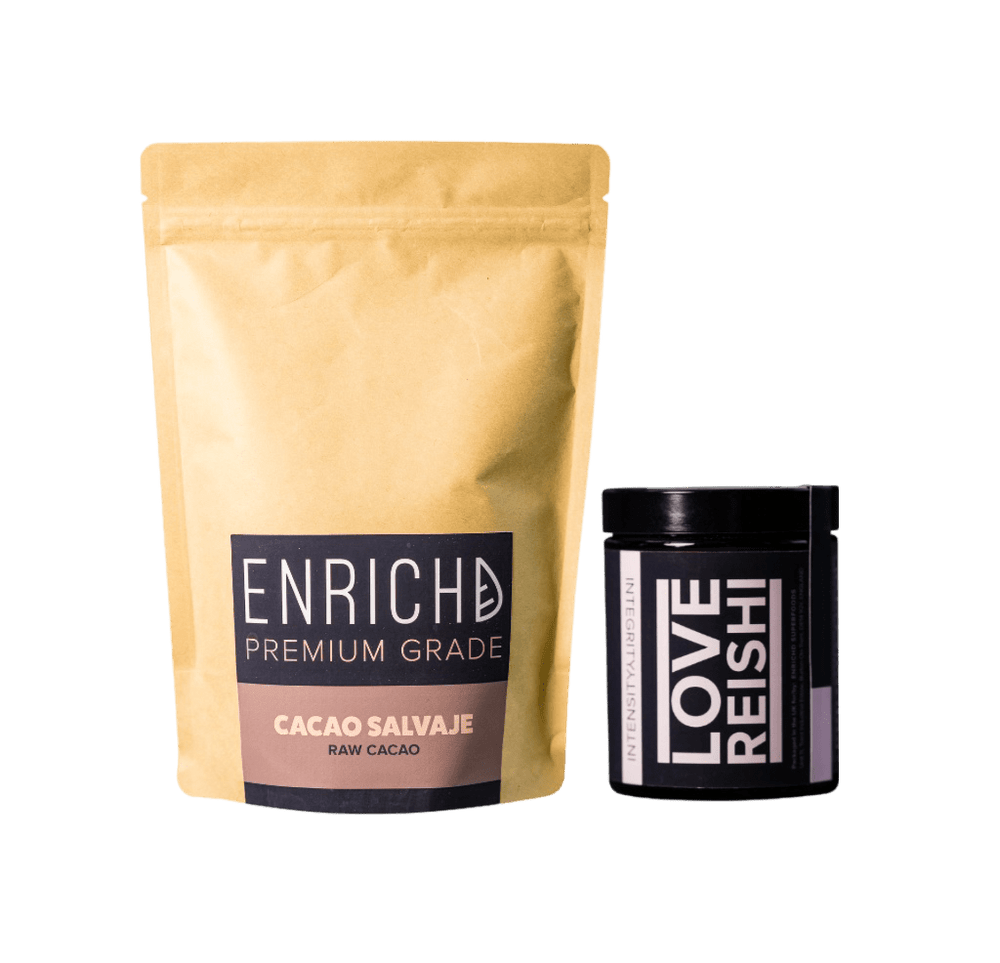 
                      
                        Medicinal Mushrooms HOT REISHI 6 WEEKS SUPPLY Hot Reishi Combo: Raw Cacao + Reishi Mushroom Powder Reishi Mushroom Powder & Raw Cacao | Hot Chocolate Combo | ENRICHD
                      
                    