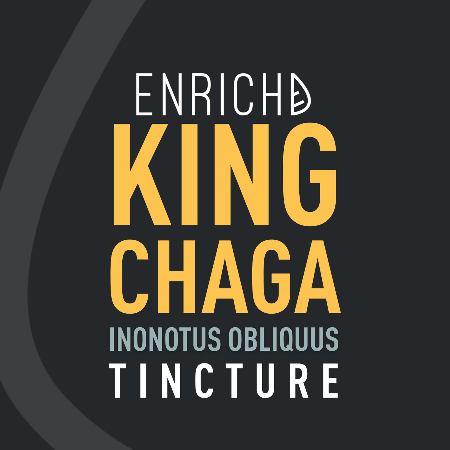 ENRICHD Chaga mushroom tincture bottle and label, 50ml double-extract