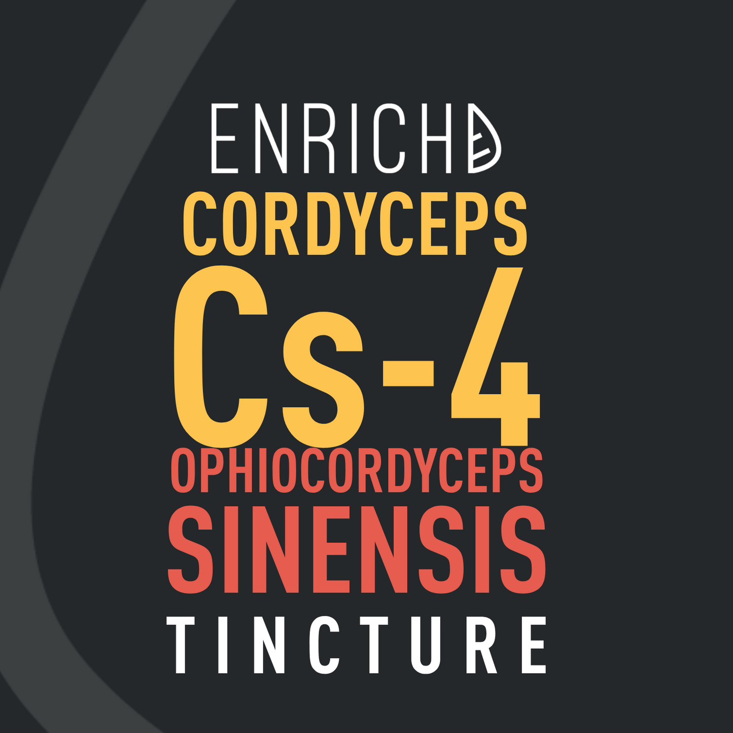 ENRICHD Cordyceps mushroom tincture bottle and label, 50ml double-extract