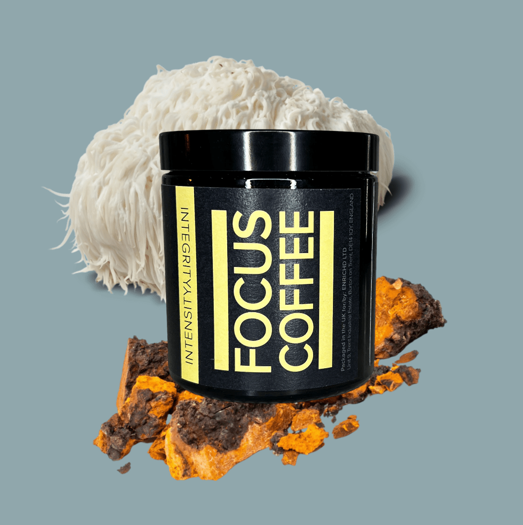 NEW Mushroom Coffee // Focus Coffee with Lions Mane and Chaga // 70g Focus Coffee | 70g Mushroom Coffee with Lions Mane and Chaga | ENRICHD
